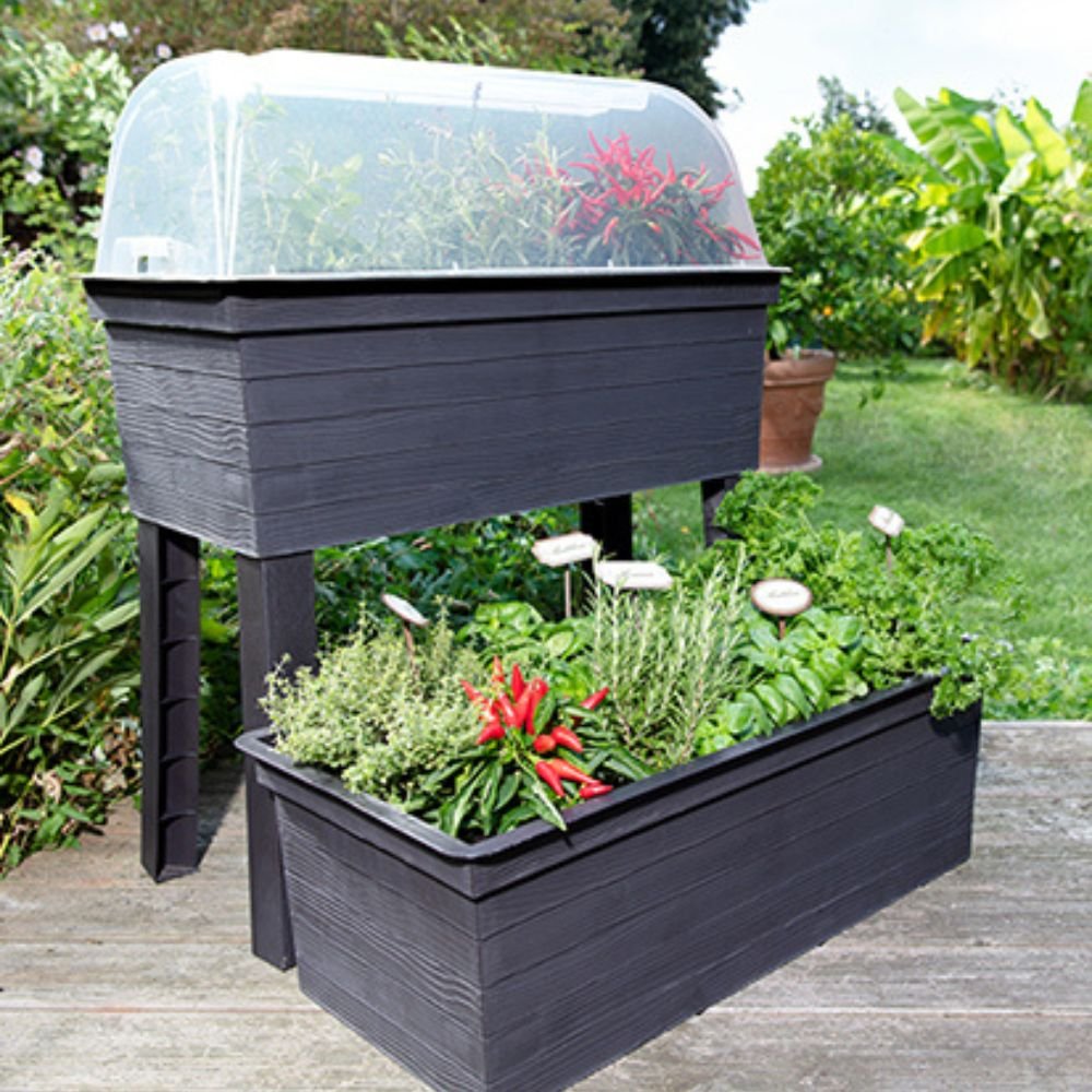 Exaco Balcony Raised Bed Planter with Cover - Image 4